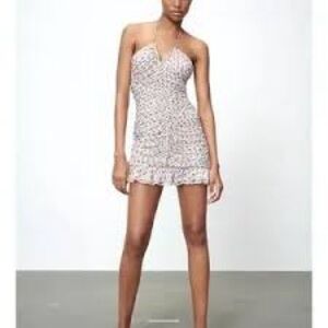 NWT Zara Metallic Thread Draped Mini Dress